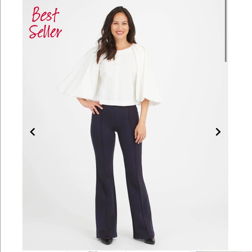 SPANX The Perfect Pant High Rise Flare Petite XL Navy Blue